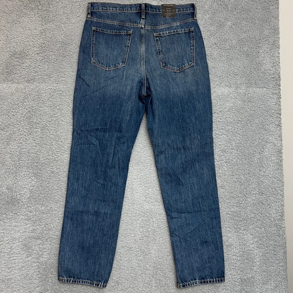 Banana Republic Straight Jeans Womens 32 Tall Blue NEW High Rise Formal Office